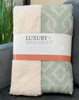 Offset Stripes Mint Washable Indoor-Outdoor Rug