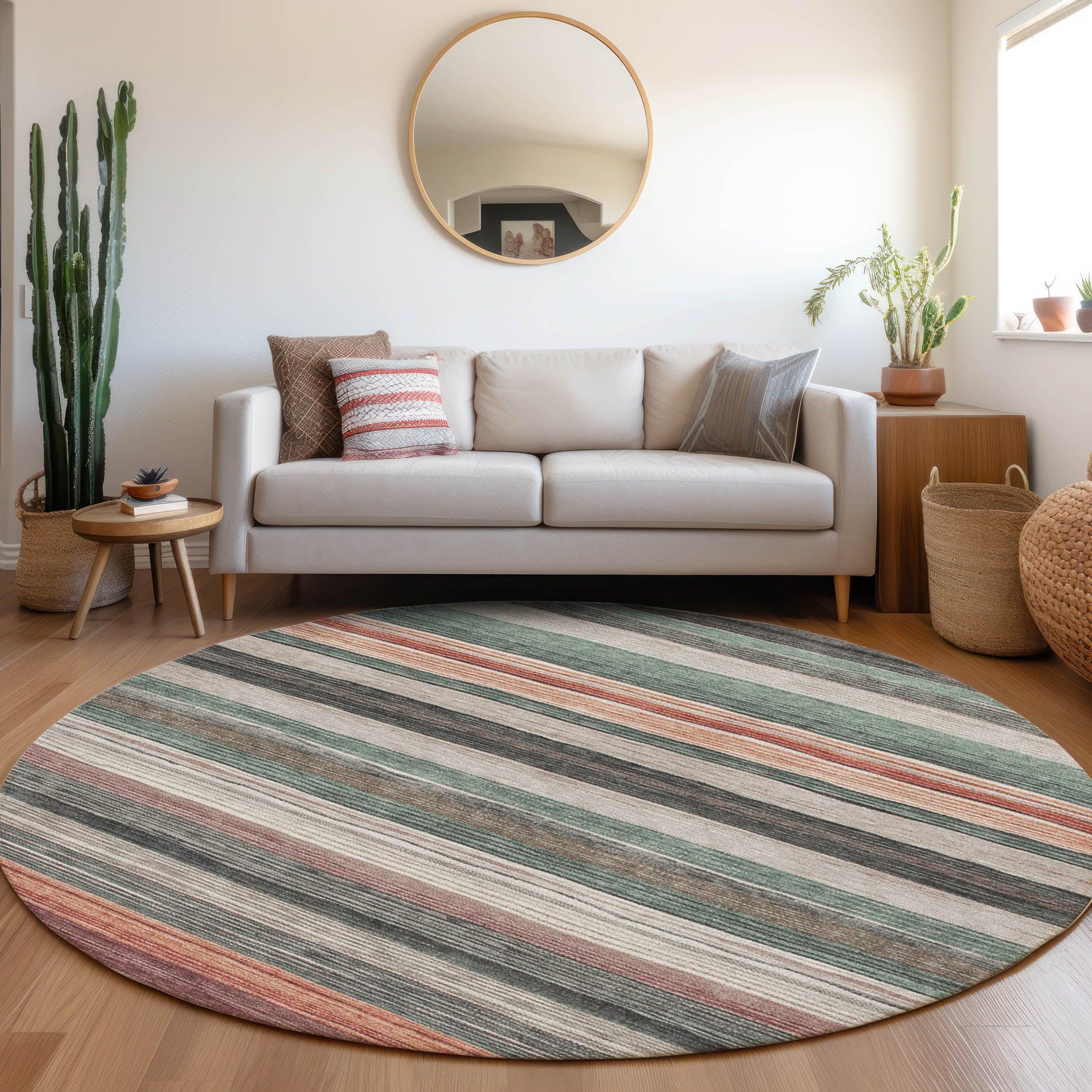 Elyn Blue Washable Indoor-Outdoor Rug