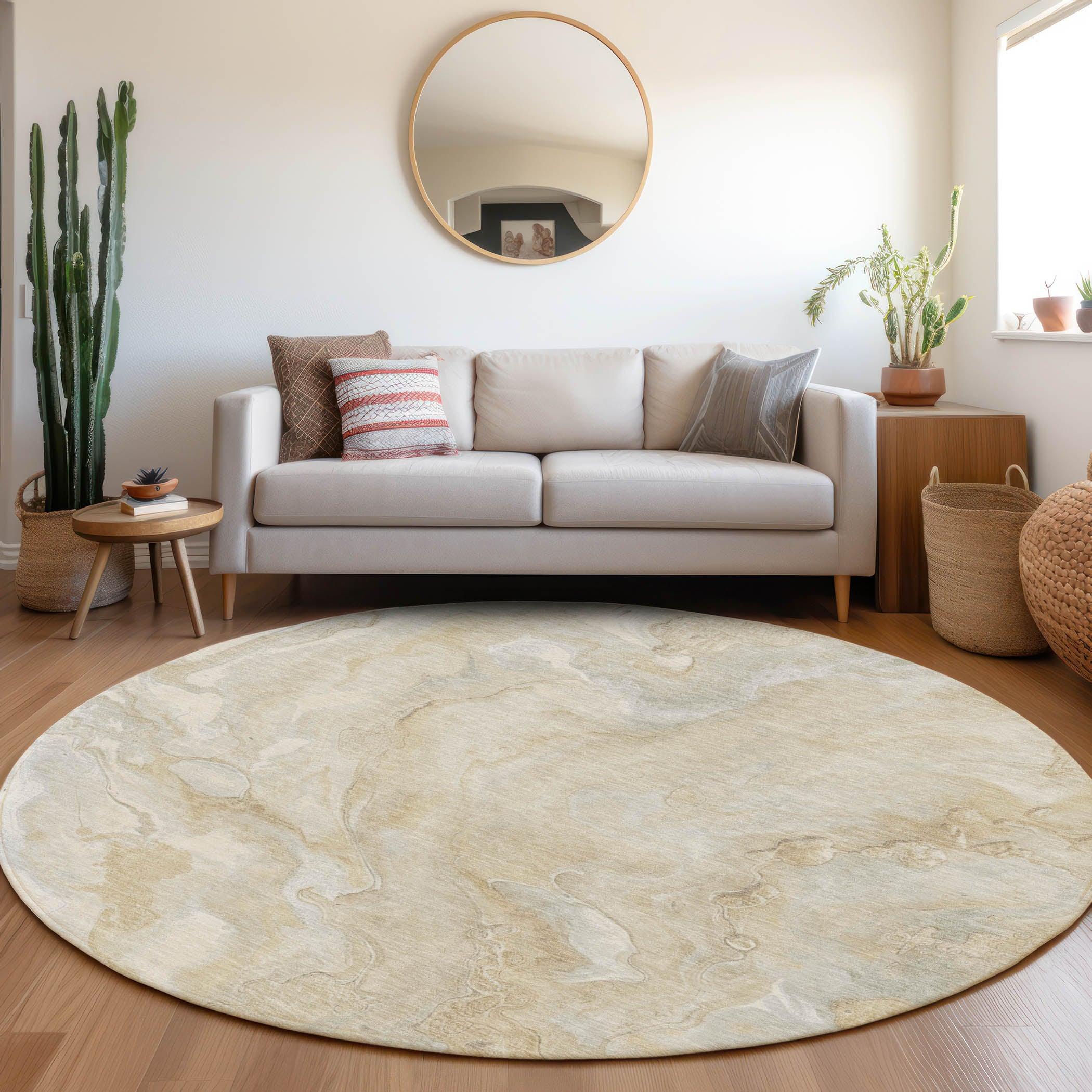 Faerel Brown Washable Indoor-Outdoor Rug