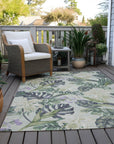 Faereth Green Washable Indoor-Outdoor Rug