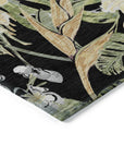 Faereth Black Washable Indoor-Outdoor Rug