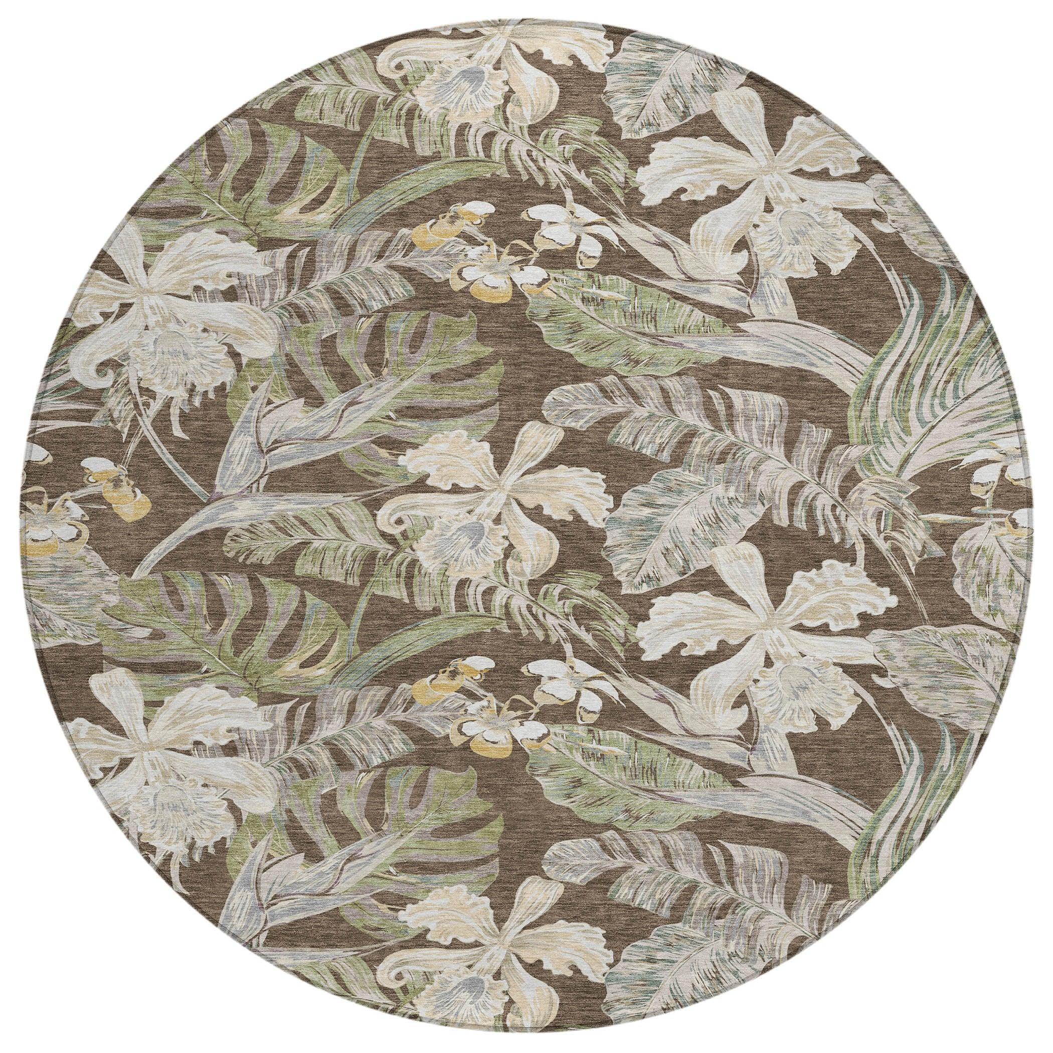 Faereth Brown Washable Indoor-Outdoor Rug