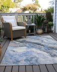 Faeriel Blue Washable Indoor-Outdoor Rug