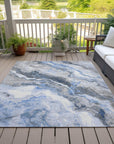 Faeriel Blue Washable Indoor-Outdoor Rug