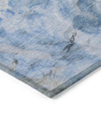 Faeriel Blue Washable Indoor-Outdoor Rug