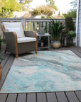 Faeriel Teal Washable Indoor-Outdoor Rug