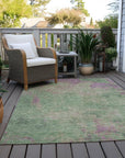 Faerion Green Washable Indoor-Outdoor Rug