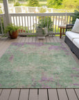 Faerion Green Washable Indoor-Outdoor Rug