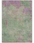 Faerion Green Washable Indoor-Outdoor Rug