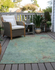 Faerion Blue Washable Indoor-Outdoor Rug