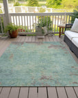 Faerion Blue Washable Indoor-Outdoor Rug