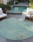Faerion Blue Washable Indoor-Outdoor Rug