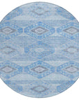 Uraain Blue Washable Indoor-Outdoor Rug