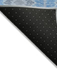 Uraain Blue Washable Indoor-Outdoor Rug