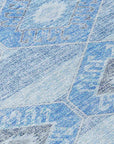 Uraain Blue Washable Indoor-Outdoor Rug