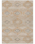 Uraain Orange Washable Indoor-Outdoor Rug