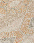Uraain Orange Washable Indoor-Outdoor Rug