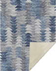 Addison Rugs Angled Checks Blue Washable Indoor-Outdoor Rug