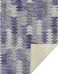 Addison Rugs Angled Checks Purple Washable Indoor-Outdoor Rug