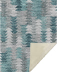 Addison Rugs Angled Checks Teal Washable Indoor-Outdoor Rug