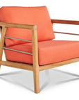 HiTeak Aalto Teak Deep Outdoor Club Chair Sunbrella Cushion
