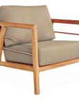 Aalto Teak Deep Seating Outdoor Club Chair with Sunbrella Cushion-Outdoor Lounge Chairs-HiTeak-Fawn-LOOMLAN