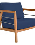 Aalto Teak Deep Seating Outdoor Club Chair with Sunbrella Cushion-Outdoor Lounge Chairs-HiTeak-Navy-LOOMLAN