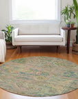 LOOMLAN Rugs Aelain Green Washable Indoor-Outdoor Rug