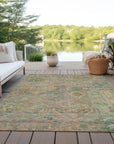 LOOMLAN Rugs Aelain Green Washable Indoor-Outdoor Rug