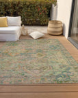 LOOMLAN Rugs Aelain Green Washable Indoor-Outdoor Rug