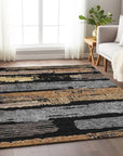 LOOMLAN Rugs Aelaris Black Washable Indoor-Outdoor Rug