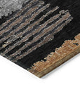 LOOMLAN Rugs Aelaris Black Washable Indoor-Outdoor Rug