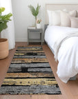 LOOMLAN Rugs Aelaris Black Washable Indoor-Outdoor Rug