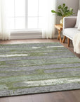 LOOMLAN Rugs Aelaris Green Washable Indoor-Outdoor Rug