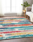 LOOMLAN Rugs Aelaris Ivory Washable Indoor-Outdoor Rug
