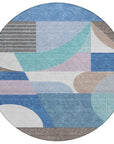 LOOMLAN Rugs Aeleth Blue Washable Indoor-Outdoor Rug