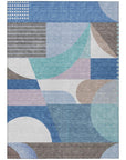 LOOMLAN Rugs Aeleth Blue Washable Indoor-Outdoor Rug