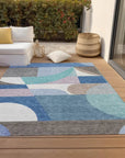 LOOMLAN Rugs Aeleth Blue Washable Indoor-Outdoor Rug