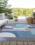 LOOMLAN Rugs Aeleth Blue Washable Indoor-Outdoor Rug
