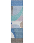 LOOMLAN Rugs Aeleth Blue Washable Indoor-Outdoor Rug