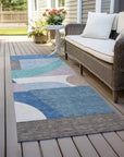 LOOMLAN Rugs Aeleth Blue Washable Indoor-Outdoor Rug