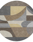 LOOMLAN Rugs Aeleth Brown Washable Indoor-Outdoor Rug