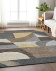 LOOMLAN Rugs Aeleth Brown Washable Indoor-Outdoor Rug
