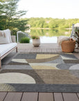 LOOMLAN Rugs Aeleth Brown Washable Indoor-Outdoor Rug