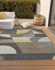 LOOMLAN Rugs Aeleth Brown Washable Indoor-Outdoor Rug