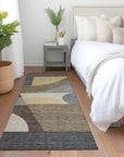 LOOMLAN Rugs Aeleth Brown Washable Indoor-Outdoor Rug