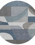 LOOMLAN Rugs Aeleth Gray Washable Indoor-Outdoor Rug