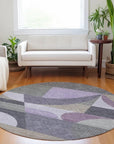 LOOMLAN Rugs Aeleth Purple Washable Indoor-Outdoor Rug