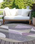 LOOMLAN Rugs Aeleth Purple Washable Indoor-Outdoor Rug