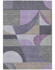 LOOMLAN Rugs Aeleth Purple Washable Indoor-Outdoor Rug